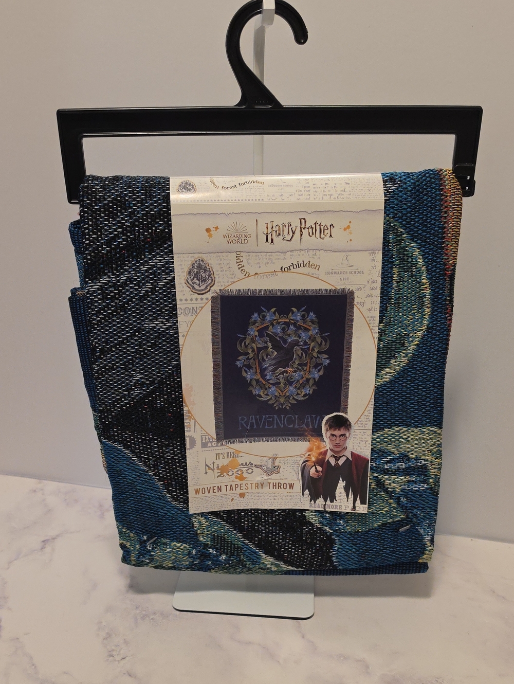 Harry Potter Ravenclaw Woven Tapestry Throw - Blue & Navy Brand New